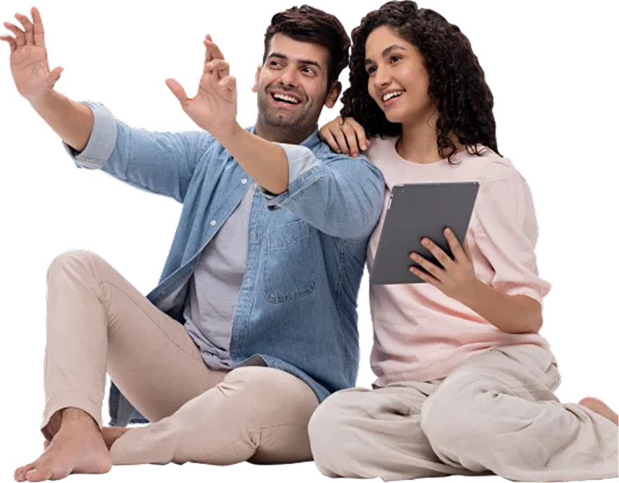Couple reviewing home loan options